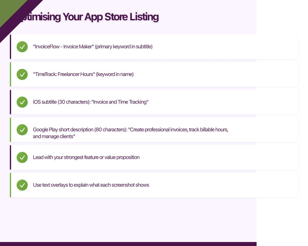 Optimising Your App Store Listing Infographic