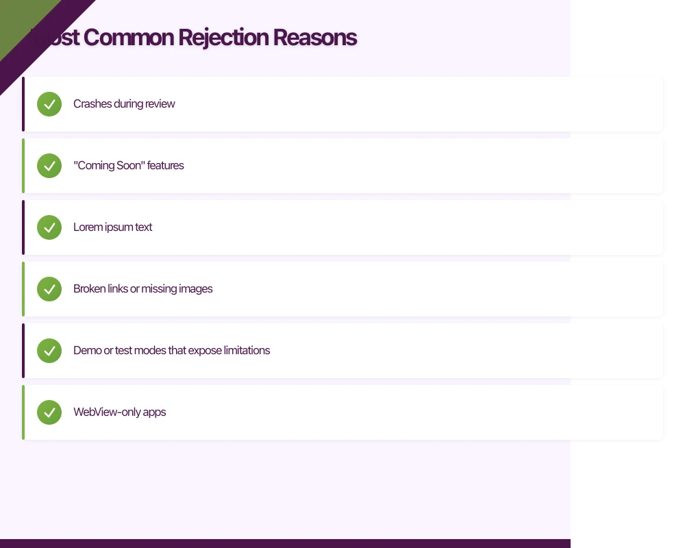 Most Common Rejection Reasons Infographic