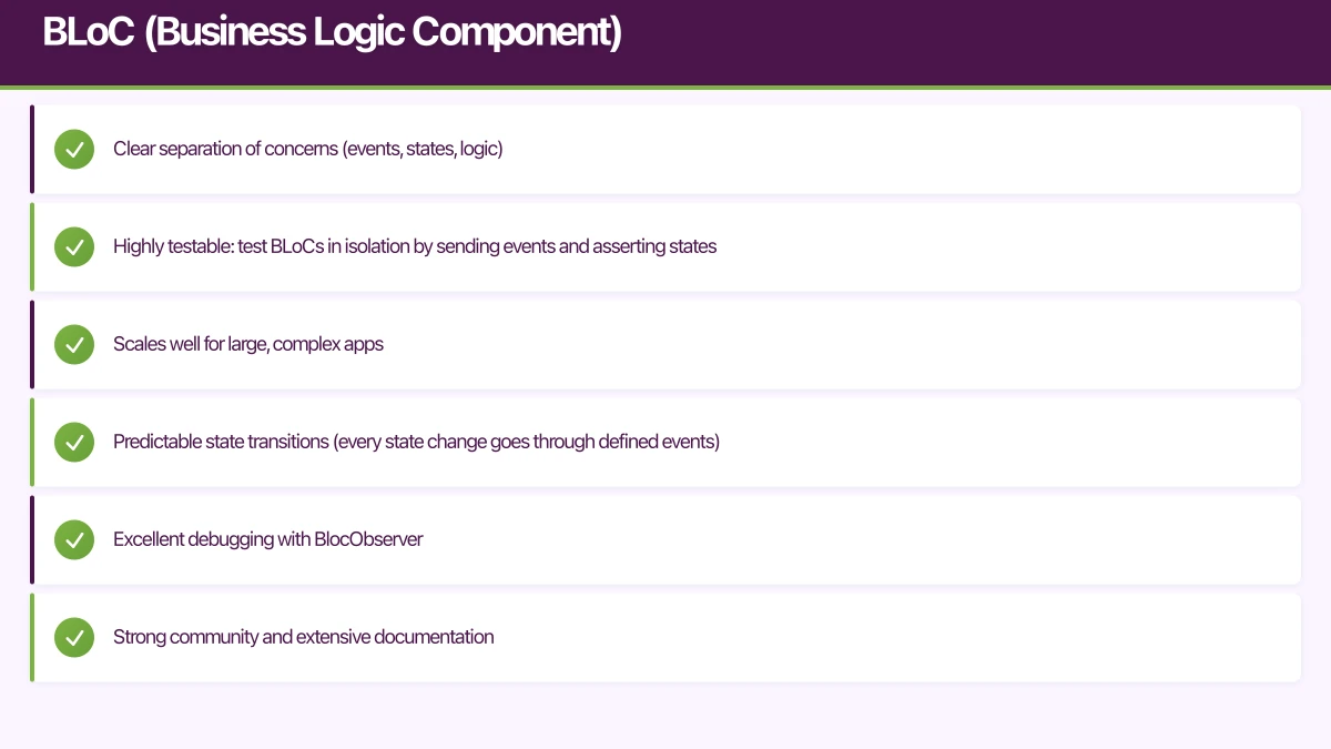 BLoC (Business Logic Component) Infographic