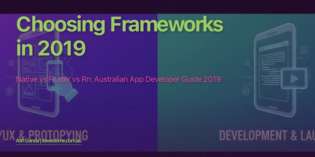 Choosing Frameworks In 2019: Native Vs Flutter Vs Rn: Australian App Developer Guide 2019