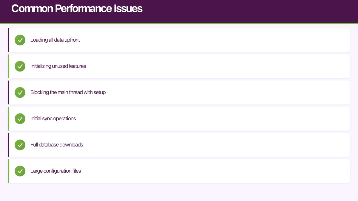 Common Performance Issues Infographic
