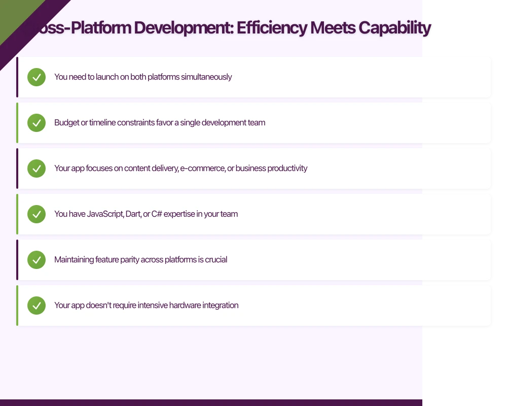 Cross-Platform Development: Efficiency Meets Capability Infographic